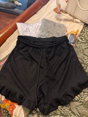 NEW 3 X Pajama Shorts Women Small S Sleep ShortsPJs NWT Ruffles Drawstring
